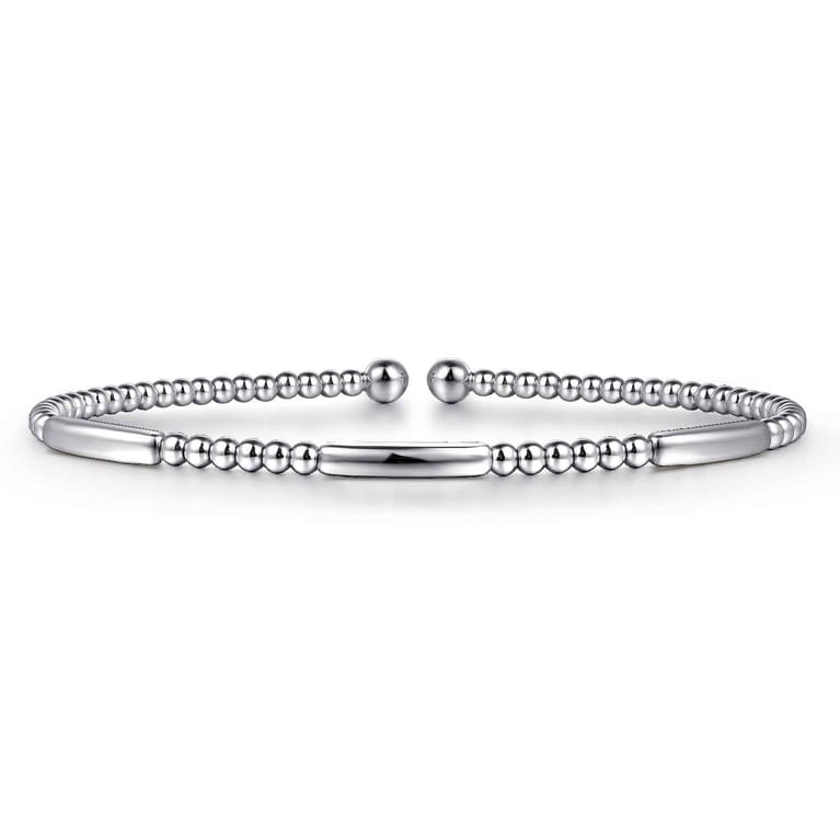 14K White Gold Bujukan Open Bangle - Shot 1