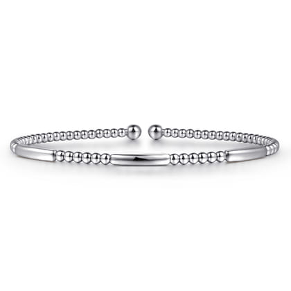 14K White Gold Bujukan Open Bangle