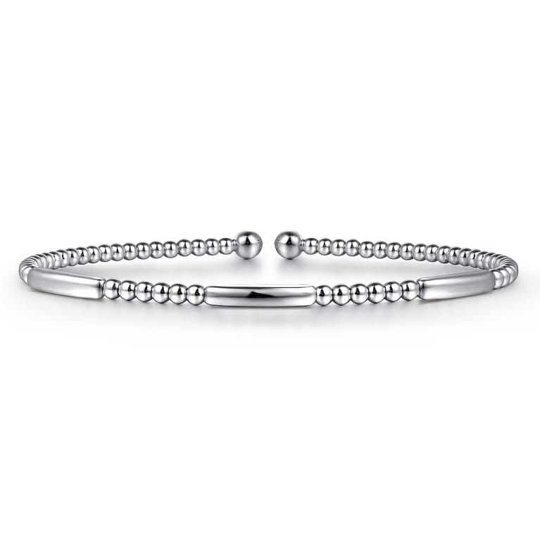 14K White Gold Bujukan Open Bangle - Shot 1