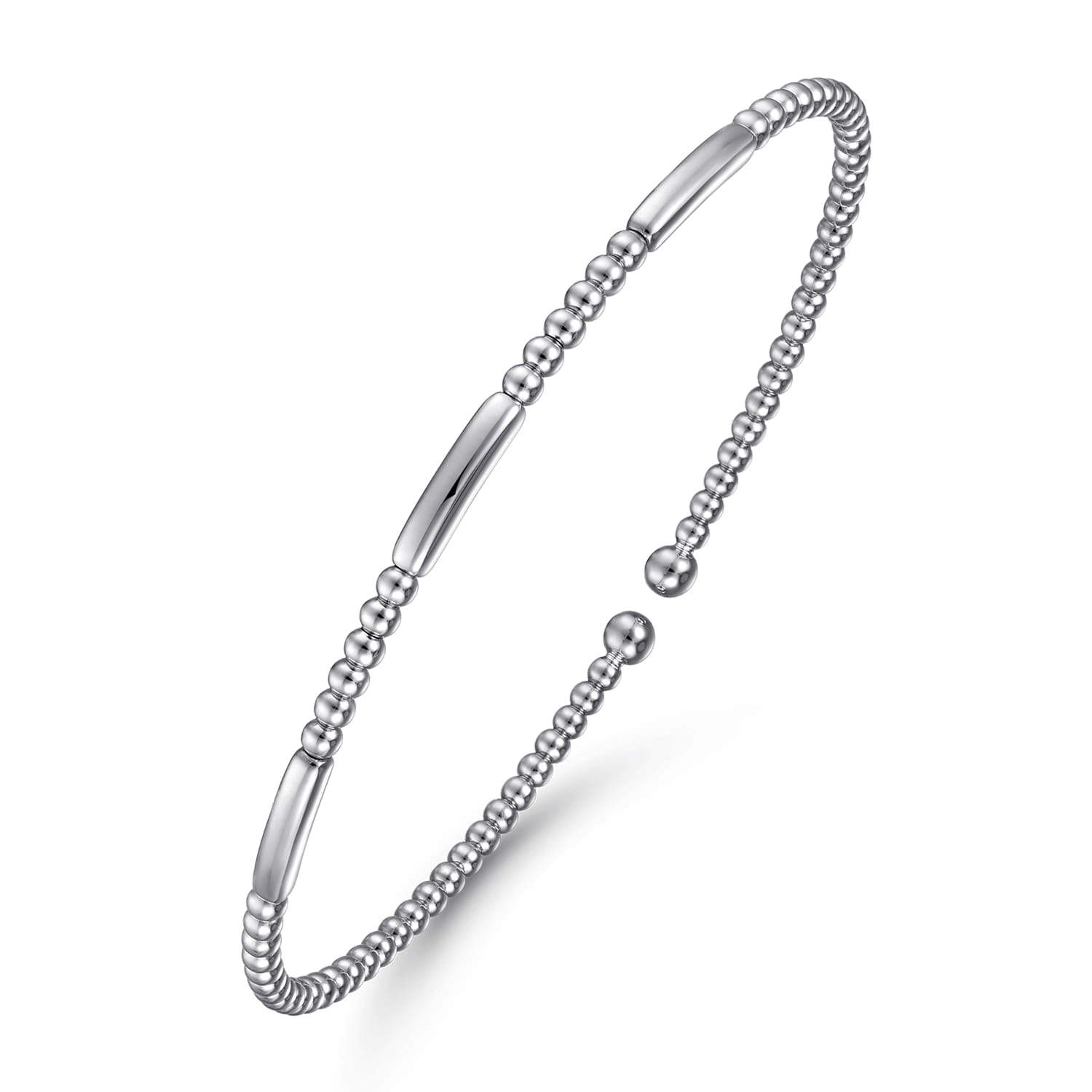 14K White Gold Bujukan Open Bangle - Shot 2