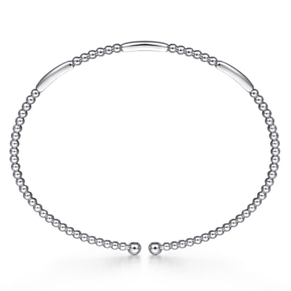 14K White Gold Bujukan Open Bangle