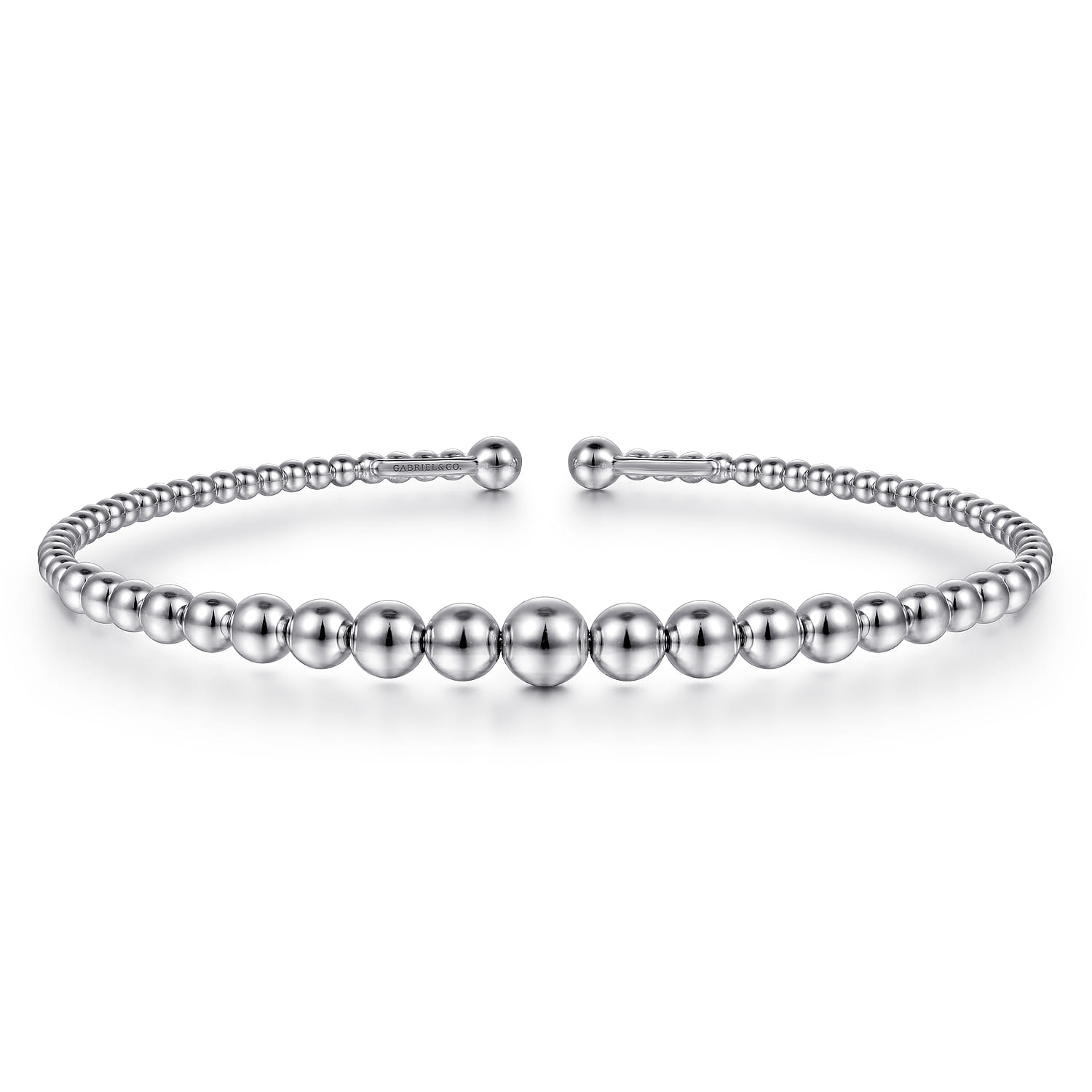 14K White Gold Bujukan Open Bangle - Shot 1
