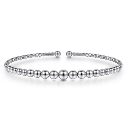14K White Gold Bujukan Open Bangle