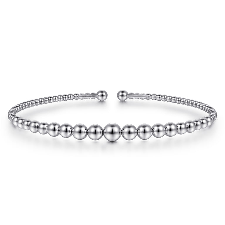 14K White Gold Bujukan Open Bangle - Shot 1