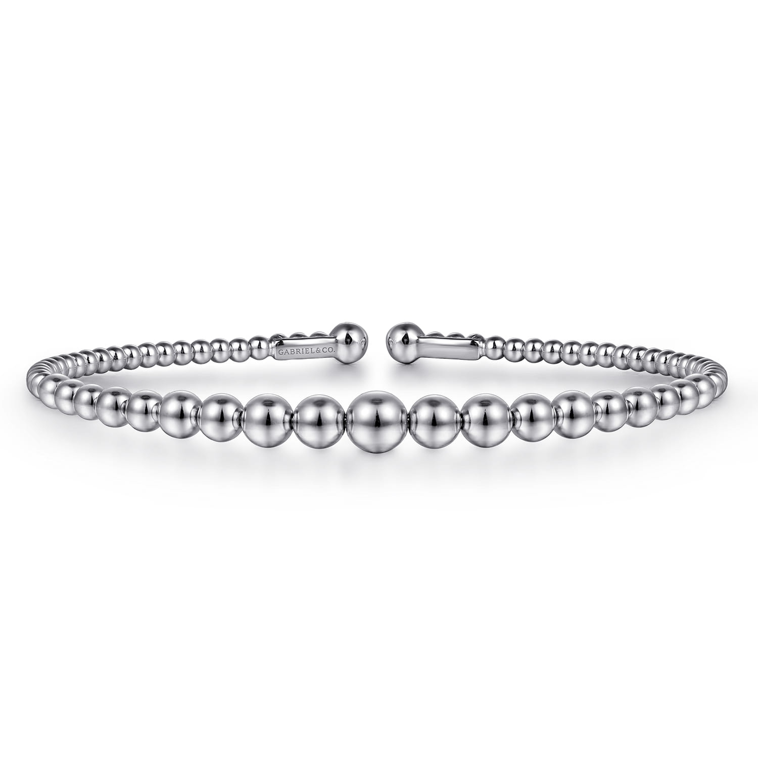 14K White Gold Bujukan Open Bangle - Shot 1