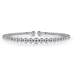 14K White Gold Bujukan Open Bangle