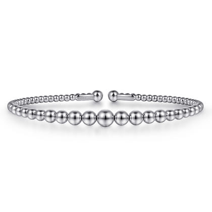 14K White Gold Bujukan Open Bangle