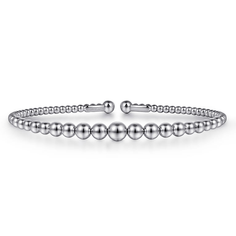 14K White Gold Bujukan Open Bangle - Shot 1