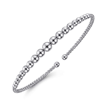 14K White Gold Bujukan Open Bangle