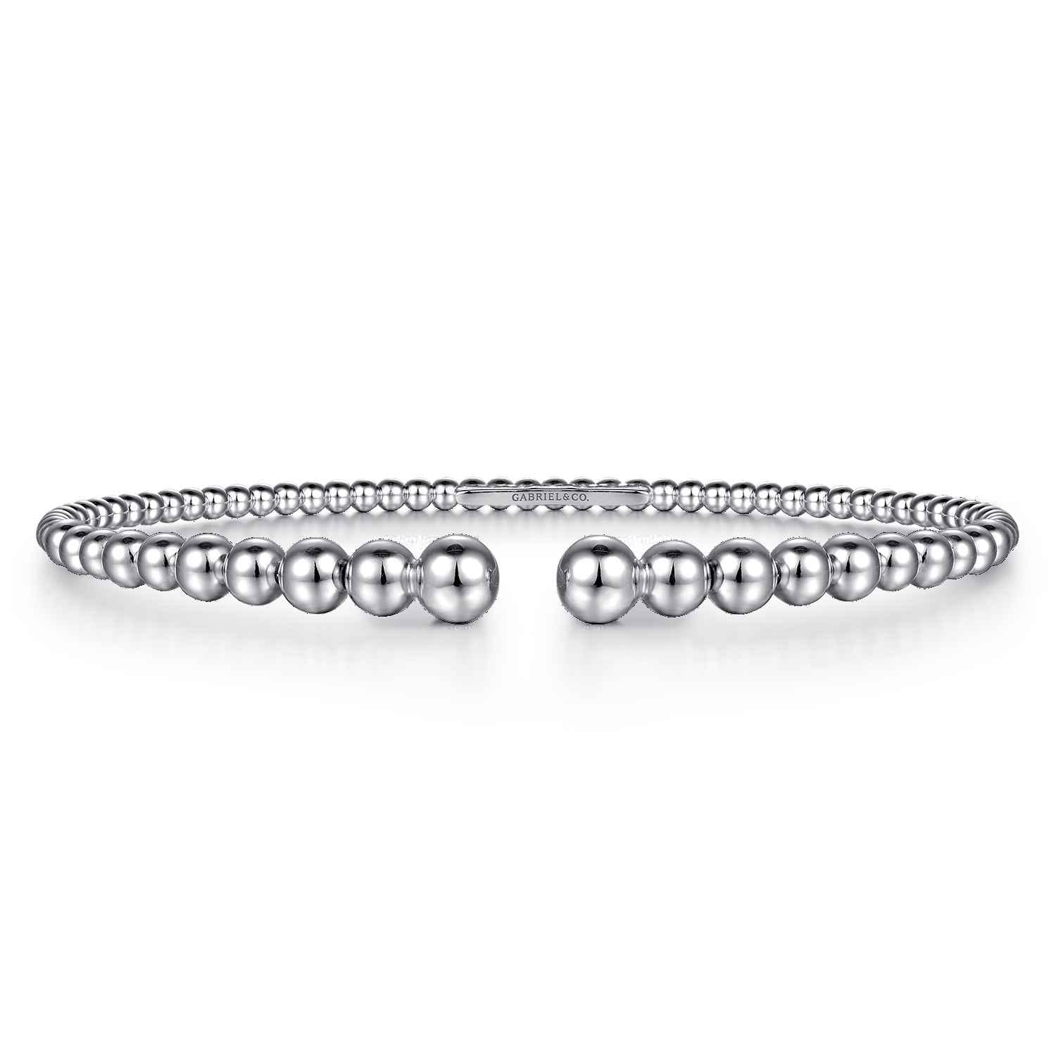 14K White Gold Bujukan Open Bangle - Shot 1