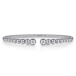 14K White Gold Bujukan Open Bangle