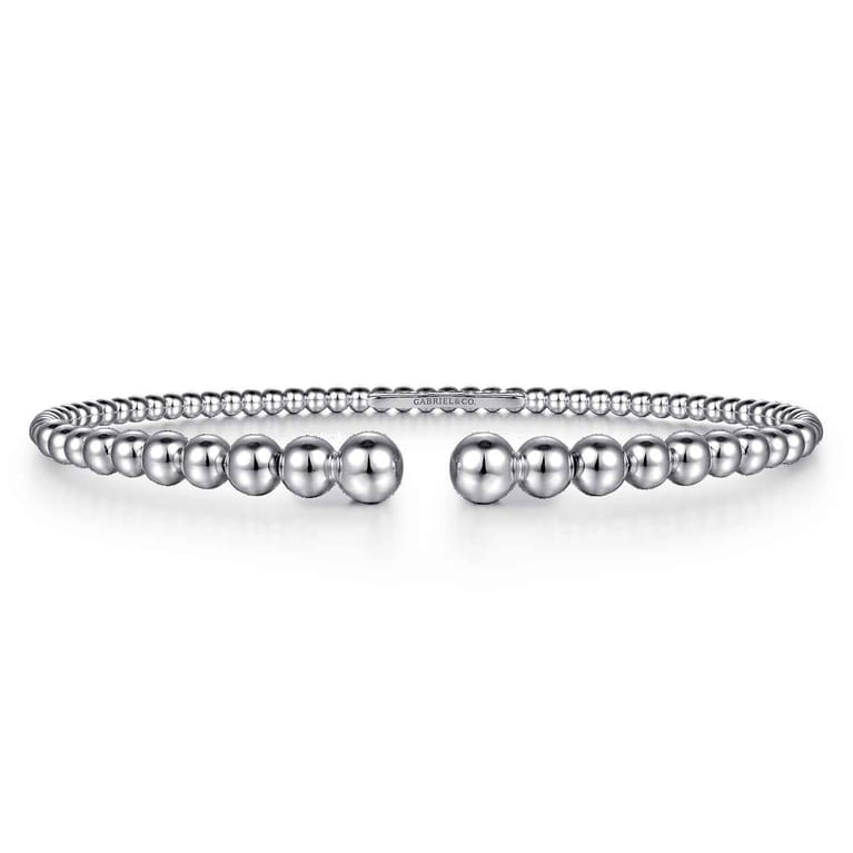 14K White Gold Bujukan Open Bangle - Shot 1