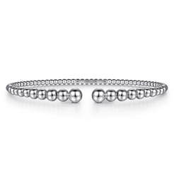 14K White Gold Bujukan Open Bangle