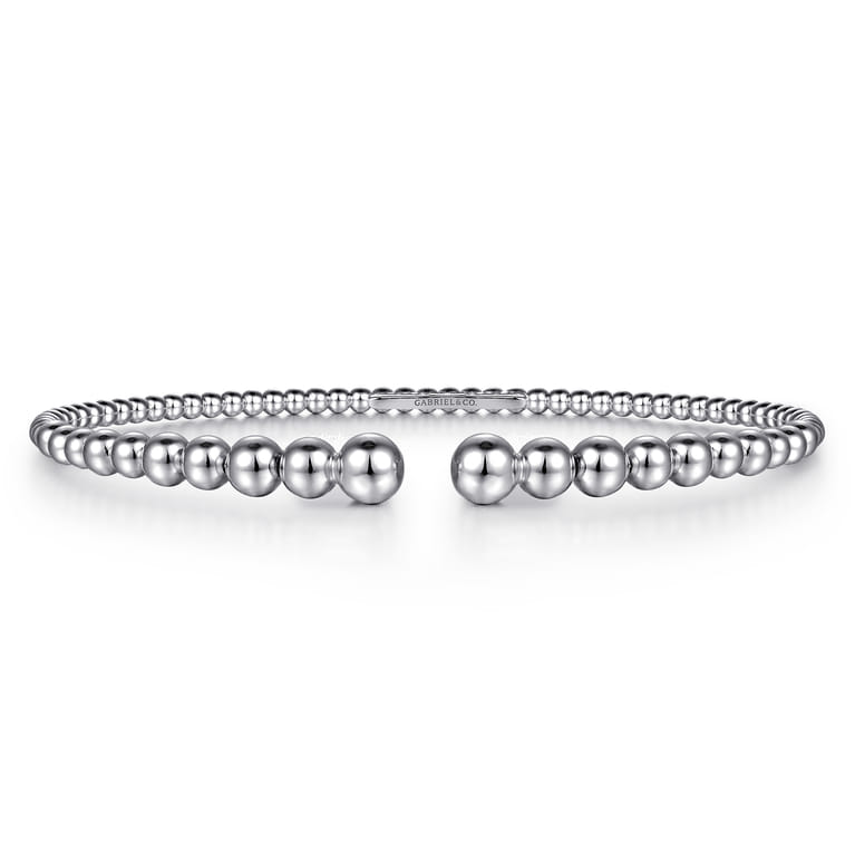 14K White Gold Bujukan Open Bangle - Shot 1