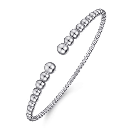 14K White Gold Bujukan Open Bangle
