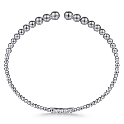 14K White Gold Bujukan Open Bangle