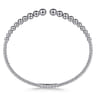 14K White Gold Bujukan Open Bangle