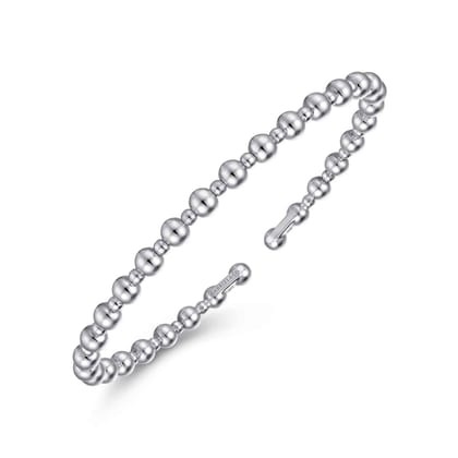 14K White Gold Bujukan Open Bangle