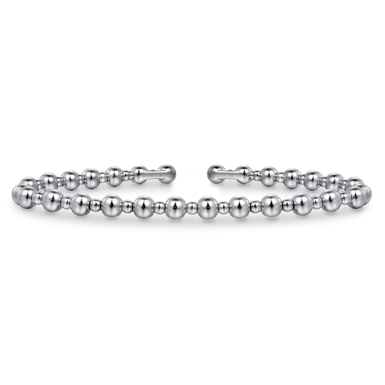 14K White Gold Bujukan Open Bangle - Shot 1