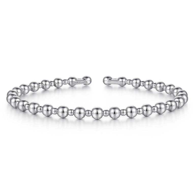 14K White Gold Bujukan Open Bangle - Shot 1