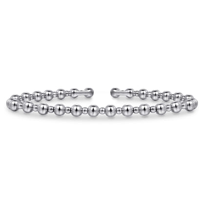 14K White Gold Bujukan Open Bangle