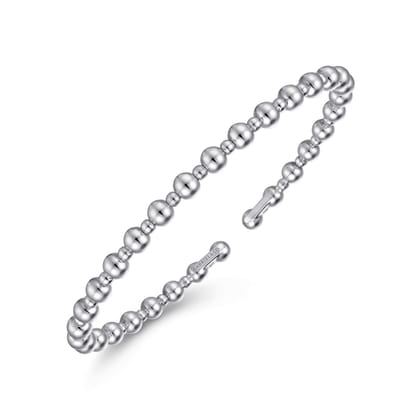 14K White Gold Bujukan Open Bangle