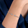 14K White Gold Bujukan Open Cuff Bracelet with Diamond Baguettes - 0.32 ct