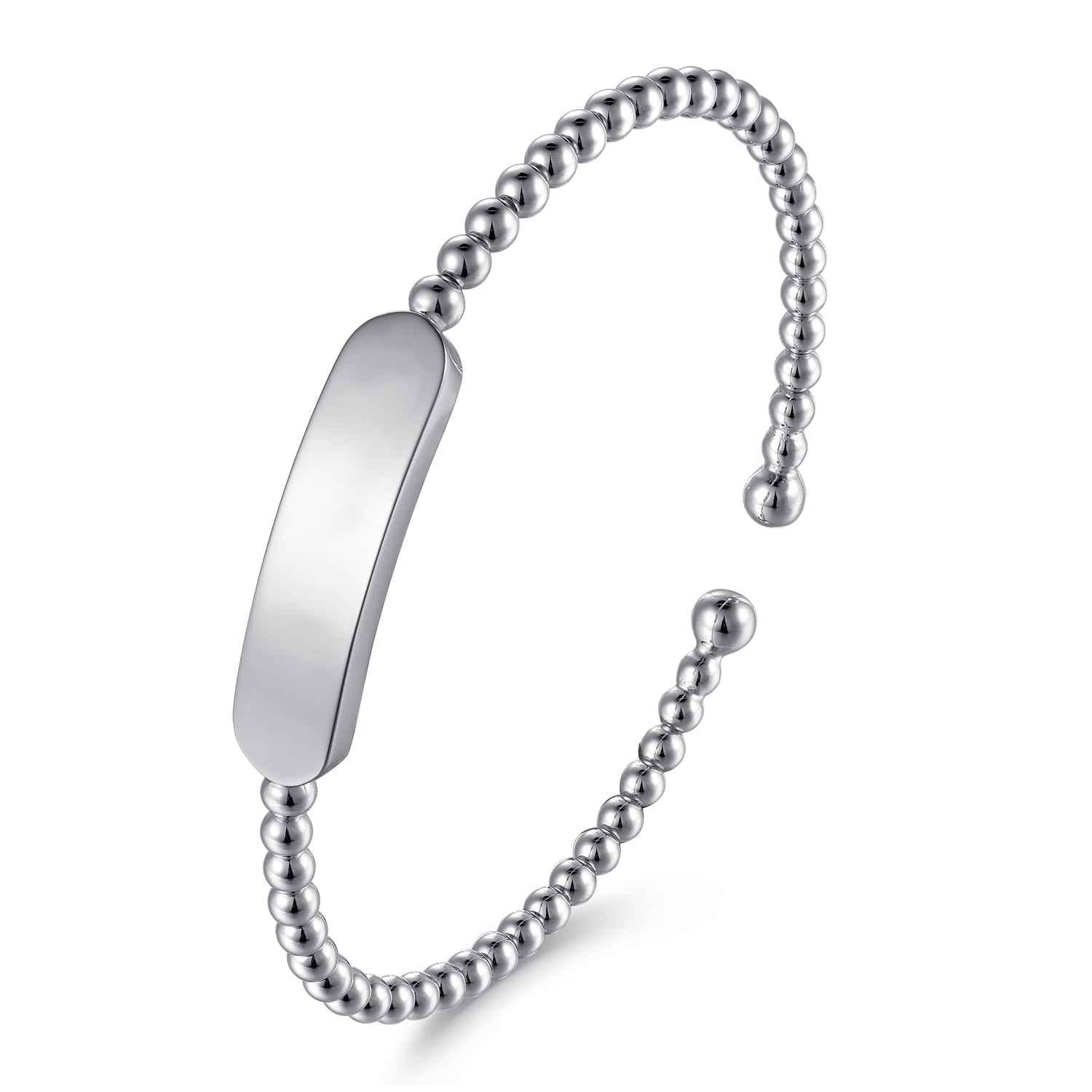 14K White Gold Bujukan Personalized Bangle - Shot 2