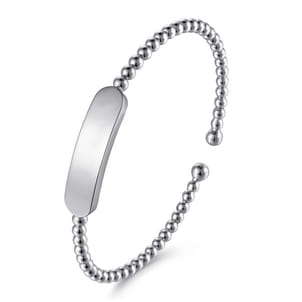 14K White Gold Bujukan Personalized Bangle