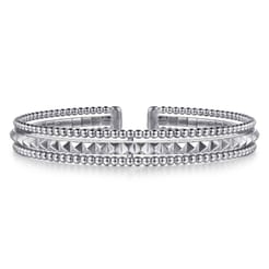 14K White Gold Bujukan Pyramid Bangle