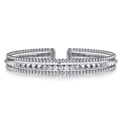 14K White Gold Bujukan Pyramid Bangle