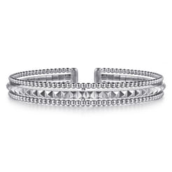 14K White Gold Bujukan Pyramid Bangle