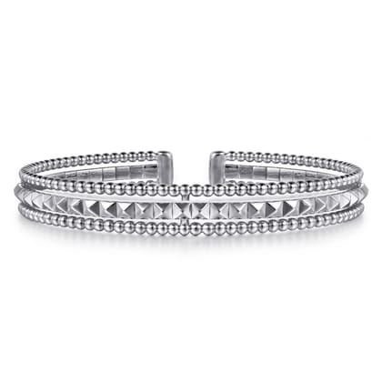 14K White Gold Bujukan Pyramid Bangle