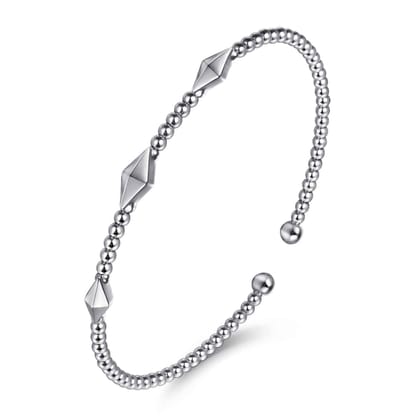 14K White Gold Bujukan Pyramid Stations Bangle