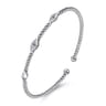 14K White Gold Bujukan Pyramid Stations Bangle