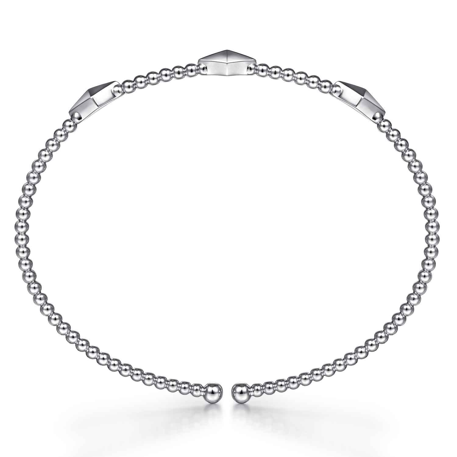 14K White Gold Bujukan Pyramid Stations Bangle - Shot 3