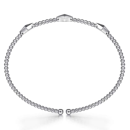 14K White Gold Bujukan Pyramid Stations Bangle