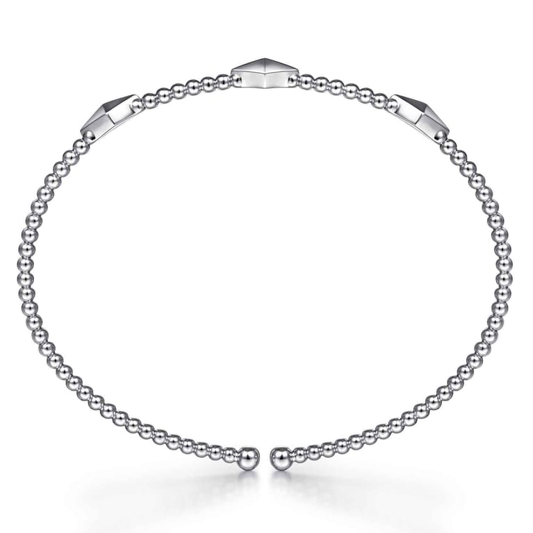 14K White Gold Bujukan Pyramid Stations Bangle - Shot 3