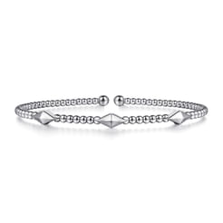 14K White Gold Bujukan Pyramid Stations Bangle