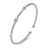 14K White Gold Bujukan Pyramid Stations Bangle