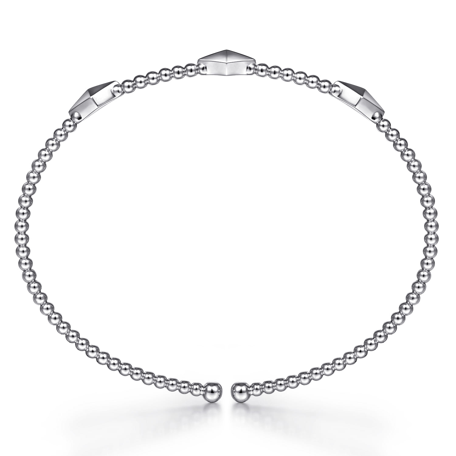 14K White Gold Bujukan Pyramid Stations Bangle - Shot 3
