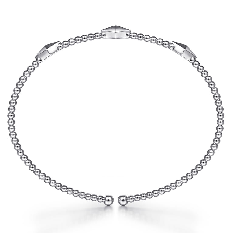 14K White Gold Bujukan Pyramid Stations Bangle - Shot 3