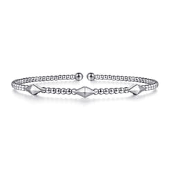 14K White Gold Bujukan Pyramid Stations Bangle