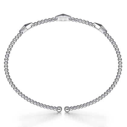 14K White Gold Bujukan Pyramid Stations Bangle