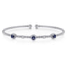 14K White Gold Bujukan Sapphire and Diamond Halo Bangle - 0.2 ct