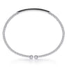 14K White Gold Bujukan Split Cuff Bracelet with Black Diamond Pave Bar - 0.4 ct