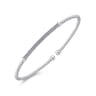 14K White Gold Bujukan Split Cuff Bracelet with Diamond Pave Bar - 0.3 ct