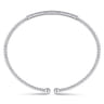 14K White Gold Bujukan Split Cuff Bracelet with Diamond Pave Bar - 0.3 ct