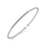14K White Gold Bujukan Split Cuff Bracelet with Diamond Pave Bar - 0.3 ct