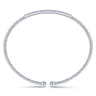14K White Gold Bujukan Split Cuff Bracelet with Diamond Pave Bar - 0.3 ct